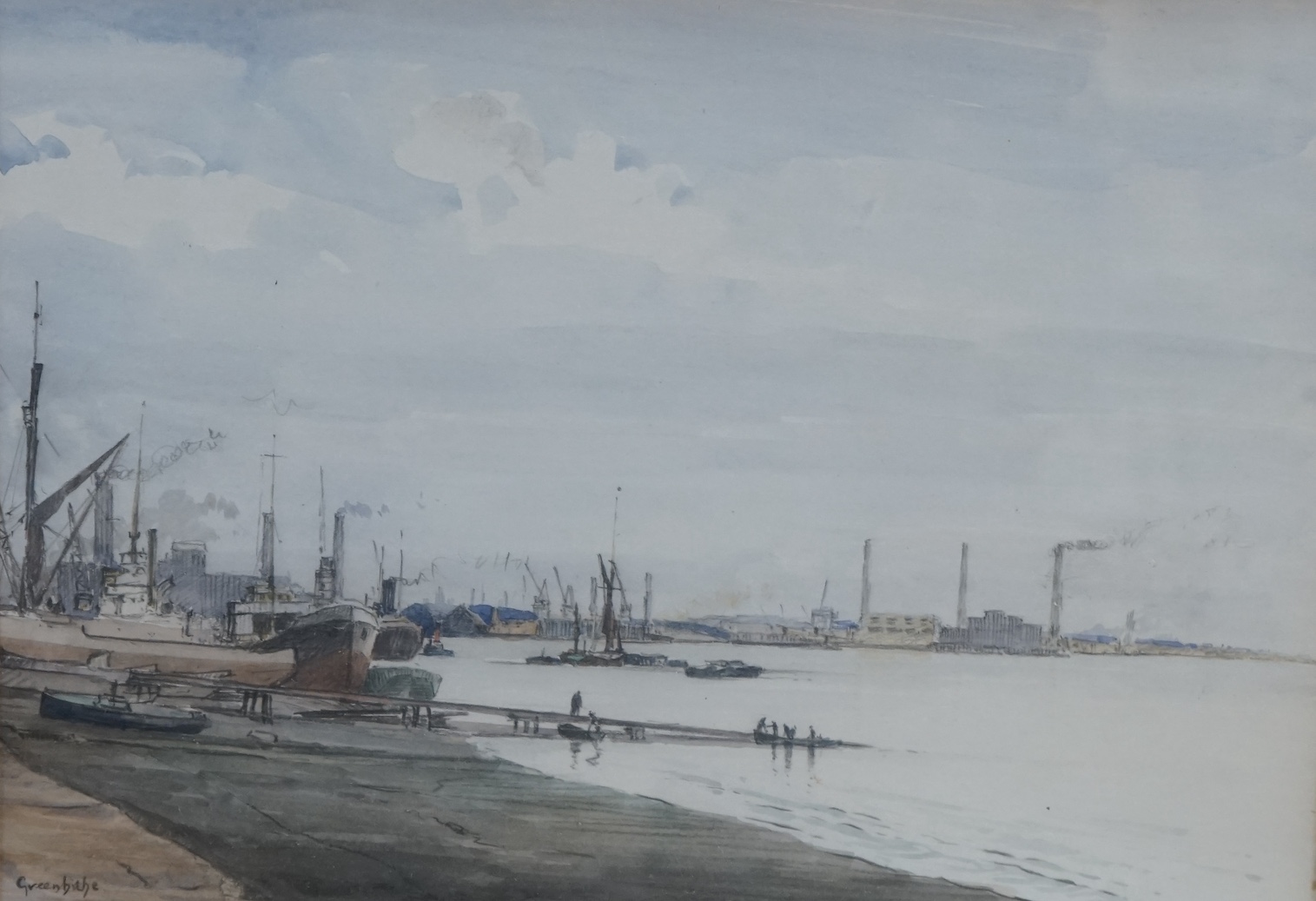 Arthur Bond (1888-1958), watercolour, ‘Greenhithe’, signed and inscribed, 25 x 35cm. Condition - good